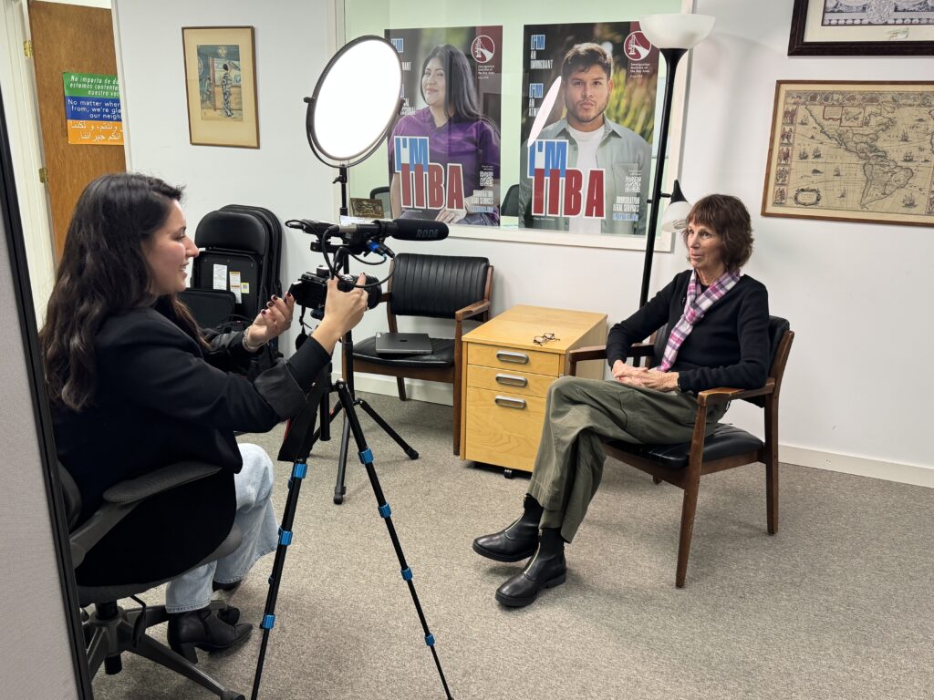 IIBA Executive Director Ellen Dumesnil being interviewed by the Washington Post.