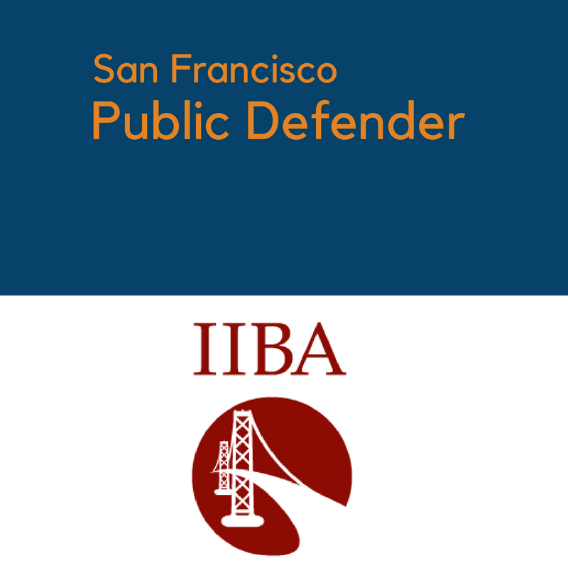 SF Public Defender sign plus IIBA logo together.